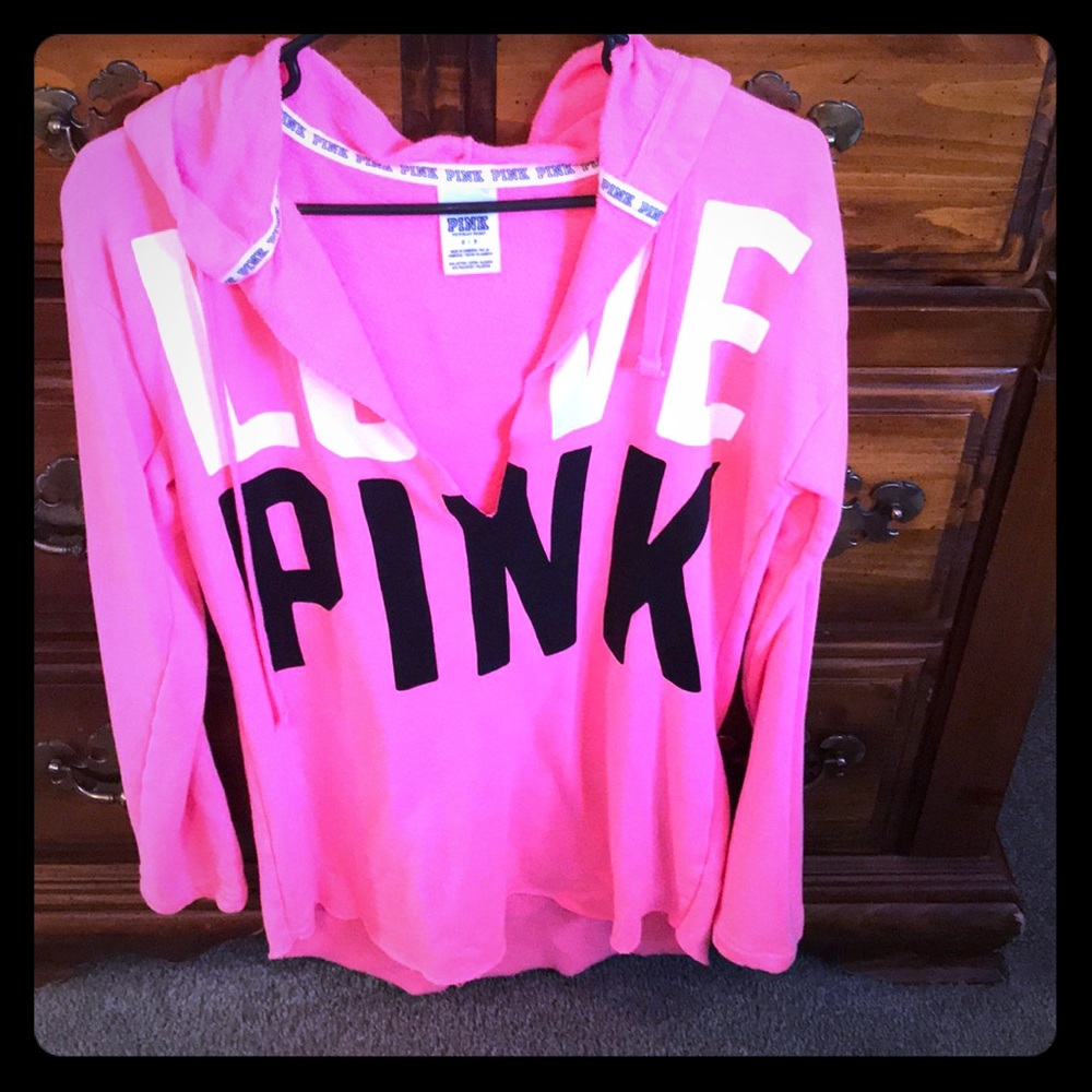 Victoria’s Secret Pink neon pink tunic/sweatshirt